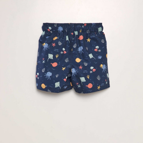 Short de bain imprimé - Bleu marine