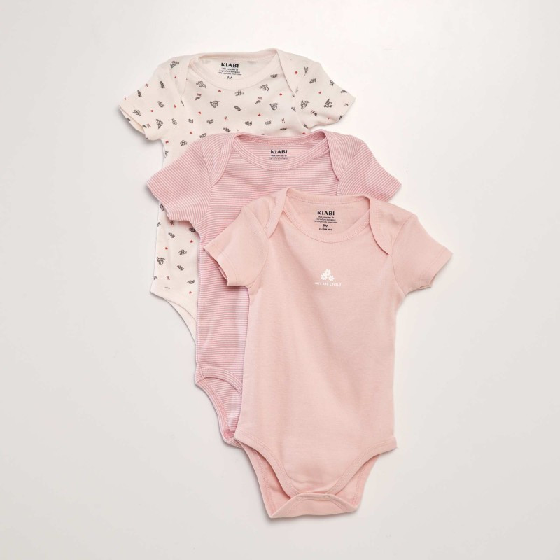 Lot de 3 bodies - Rose