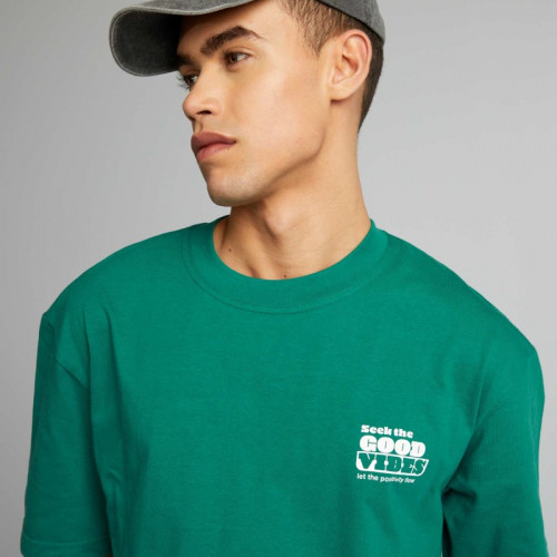 T-shirt en coton à imprimé devant - Vert