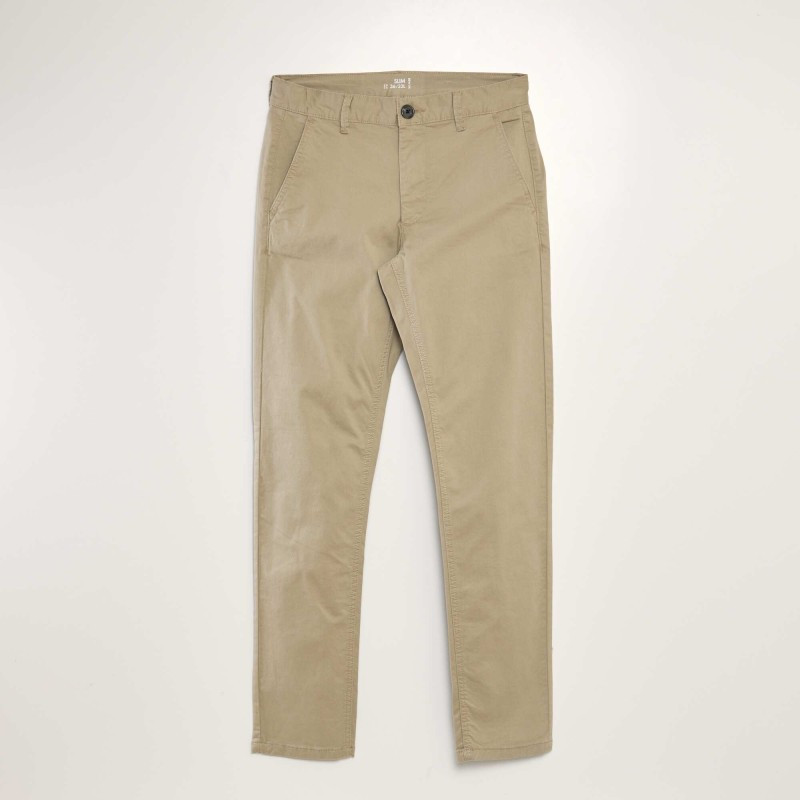 Pantalon chino slim - Beige