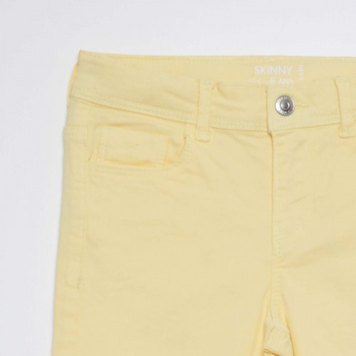 Pantacourt skinny à taille haute - Jaune