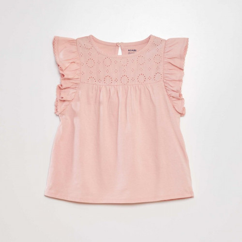 T-shirt avec broderie - Rose