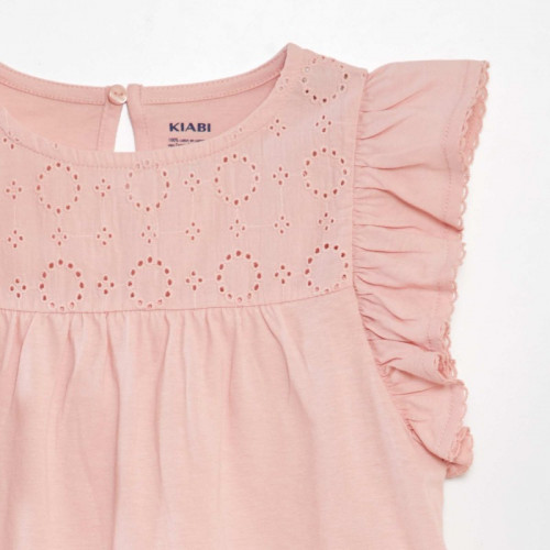 T-shirt avec broderie - Rose