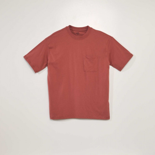 Tee-shirt uni coupe large - Rouge clair