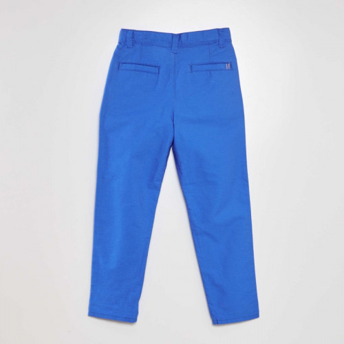 Pantalon slim tissu oxford - Bleu