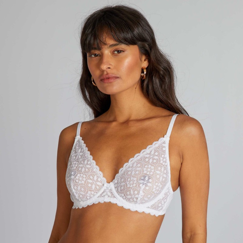 Soutien-gorge corbeille dentelle - Blanc