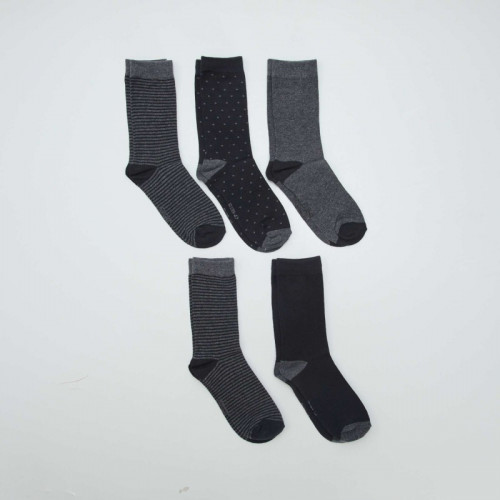 Lot de 5 paires de chaussettes fantaisies - Noir