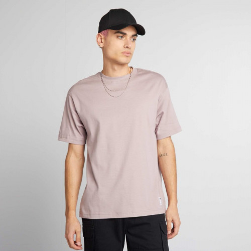 T-shirt col rond en coton - Vieux rose