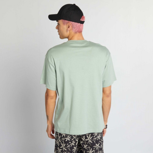 T-shirt col rond en coton - Vert