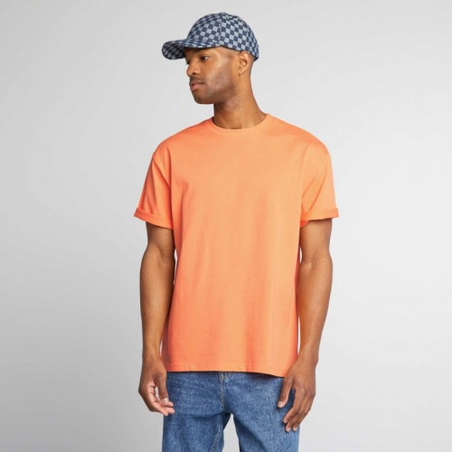 T-shirt en coton uni - Orange