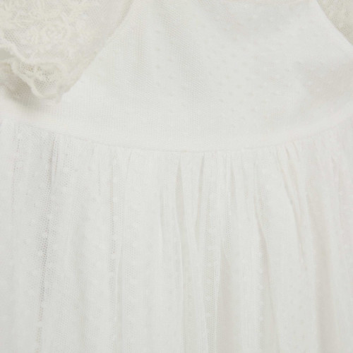 Robe trapèze en tulle plumetis - Blanc