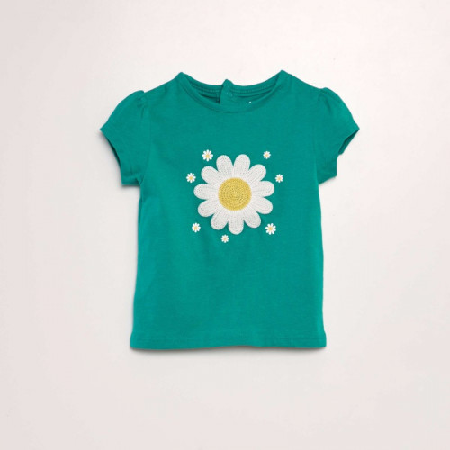 Tee-shirt manches courtes imprimé - Vert fleur