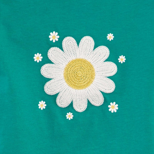 Tee-shirt manches courtes imprimé - Vert fleur