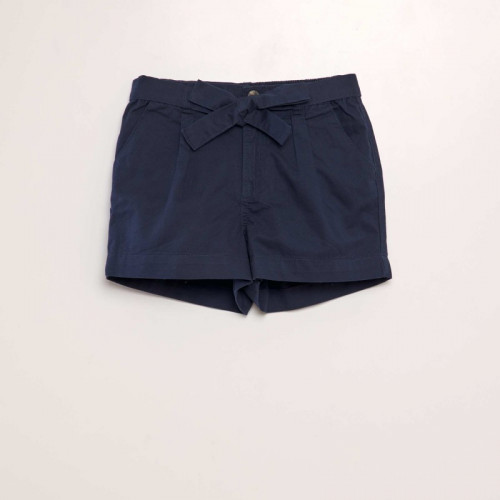 Short en popeline - Bleu