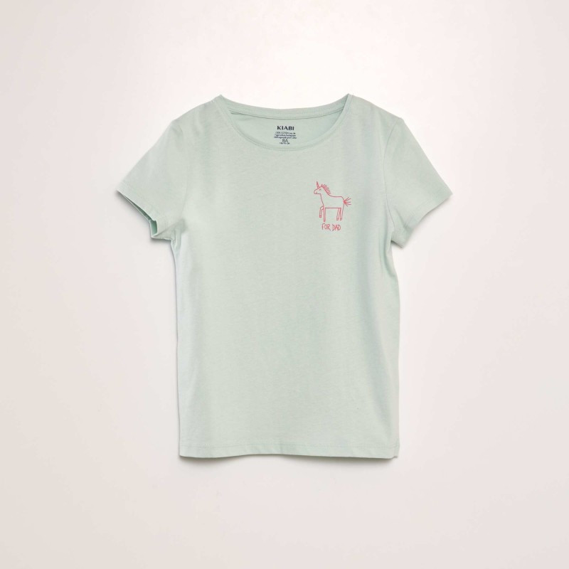 T-shirt en coton impirmé - Vert