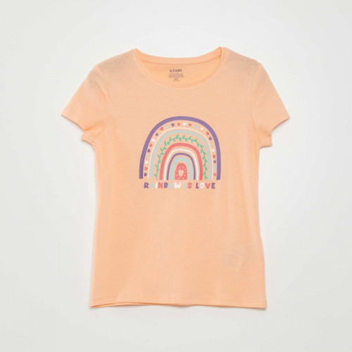 T-shirt en maille jersey imprimé - Rose