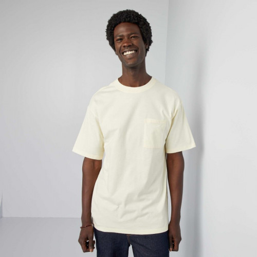 Tee-shirt uni coupe large - Jaune clair