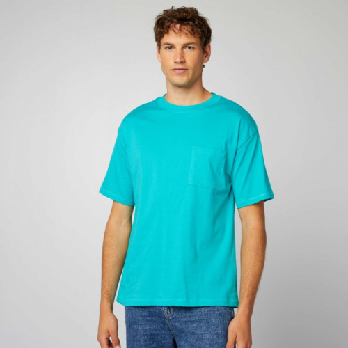 Tee-shirt uni coupe large - Bleu baltique