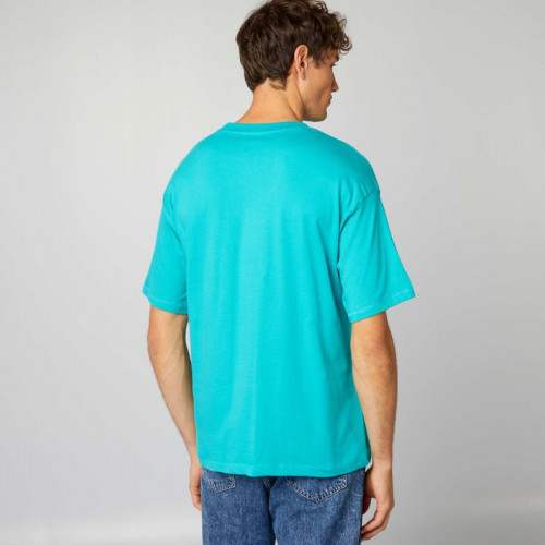 Tee-shirt uni coupe large - Bleu baltique