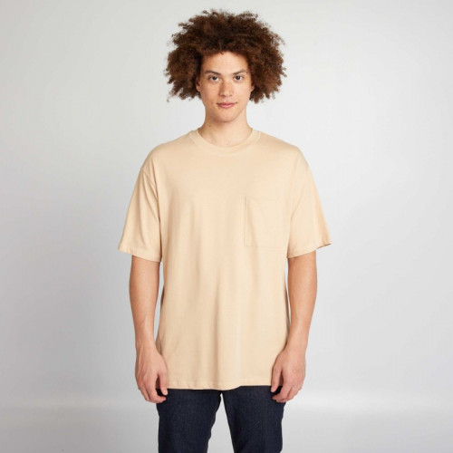 Tee-shirt uni coupe large - Beige