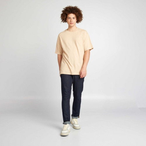 Tee-shirt uni coupe large - Beige