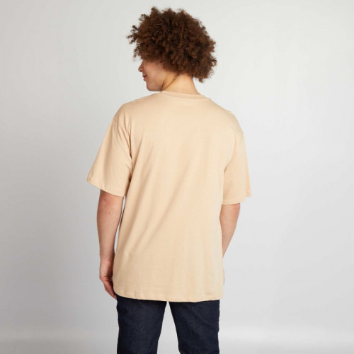 Tee-shirt uni coupe large - Beige