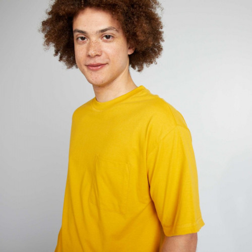 Tee-shirt uni coupe large - Jaune