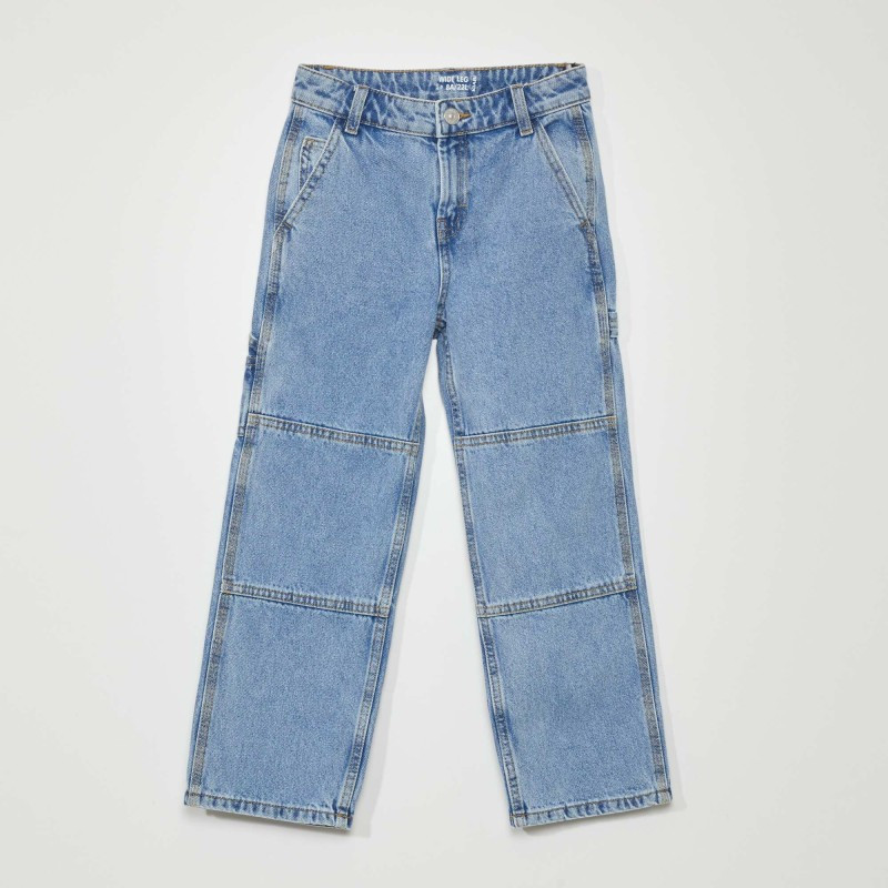 Pantalon denim découpes genoux - Double stone