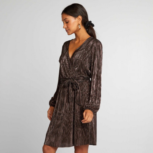 Robe en maille plissée brillante - Bronzeplea