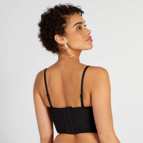 Soutien-gorge bustier à sequins - Noir