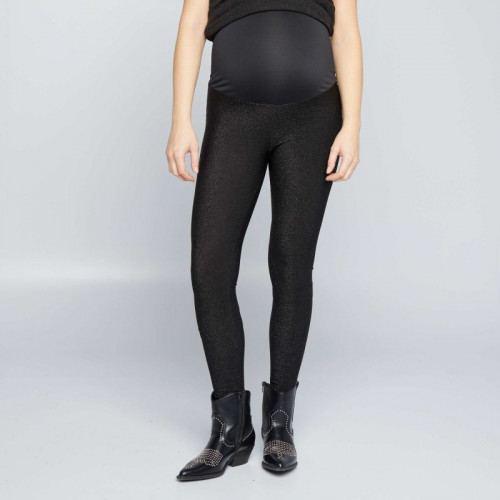 Legging grossesse en maille bisou - Noir