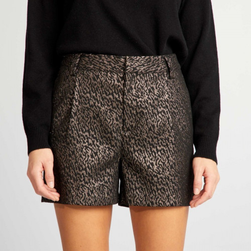 Short avec motif jacquard - Noir