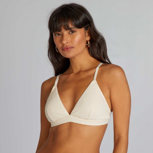 Soutien-gorge triangle avec coques amovibles - Beige