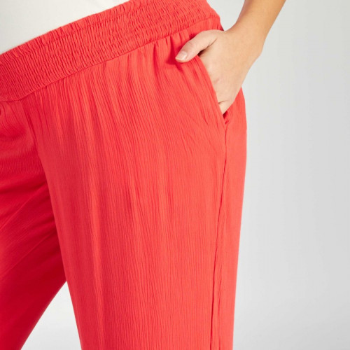 Pantalon grossesse large et fluide - Rouge