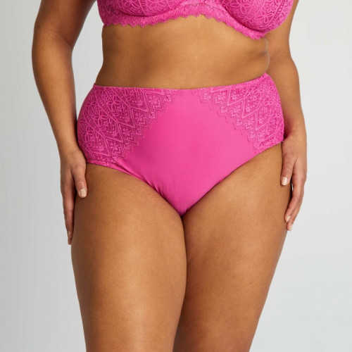 Culotte en microfibre et dentelle - Rose