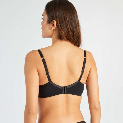 Soutien-gorge ampliforme tulle brodé D&E - Noir