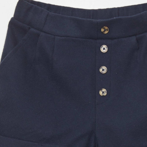 Short effet lainage - Bleu marine