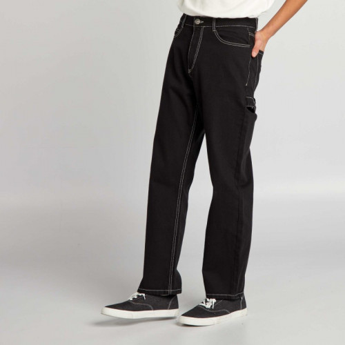 Pantalon à surpiqures contrastées - Noir