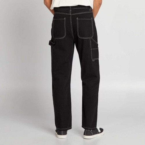 Pantalon à surpiqures contrastées - Noir