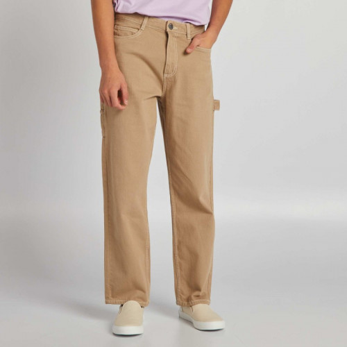 Pantalon à surpiqures contrastées - Beige