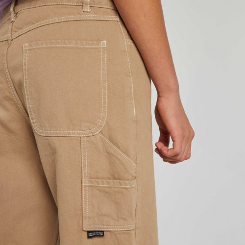 Pantalon à surpiqures contrastées - Beige