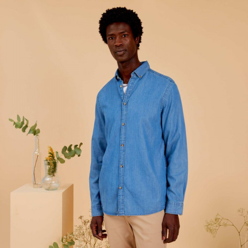 Chemise en denim toucher doux - Bleu