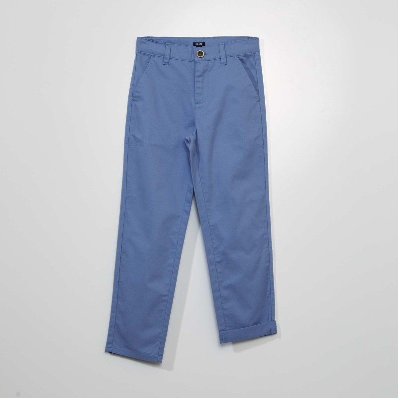 Pantalon chino uni - Bleu