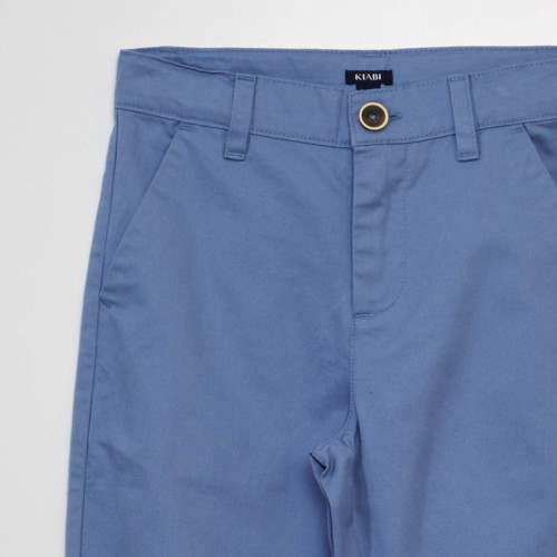 Pantalon chino uni - Bleu