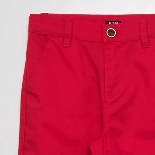 Pantalon chino uni - Rouge