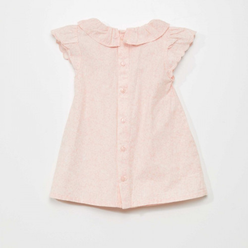 Robe col claudine - Rose