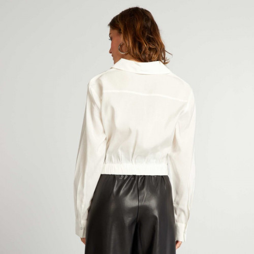 Chemise cropped - Blanc