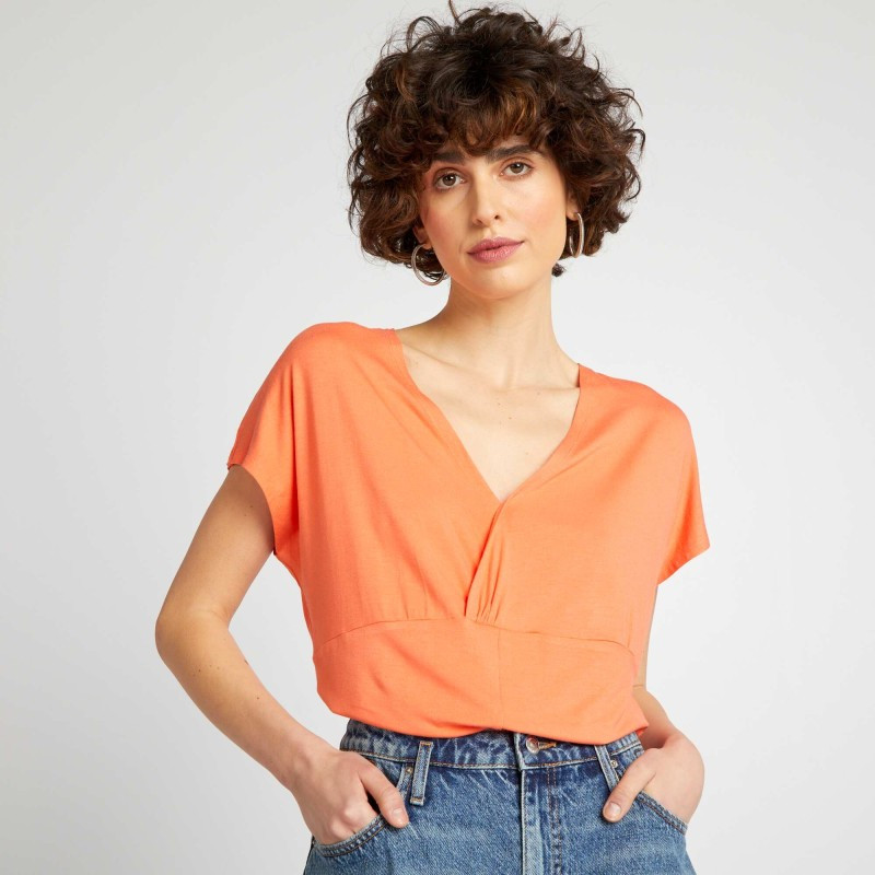 Tee-shirt manches courtes ultra-stretch - Orange