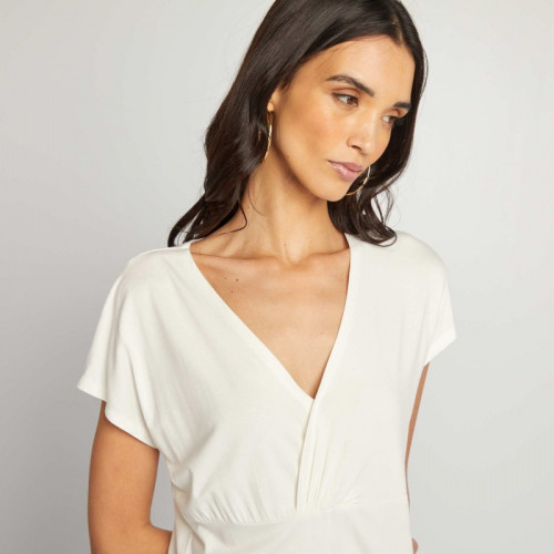 Tee-shirt manches courtes ultra-stretch - Blanc