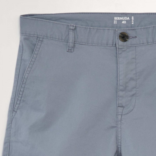 Bermuda chino uni - Gris